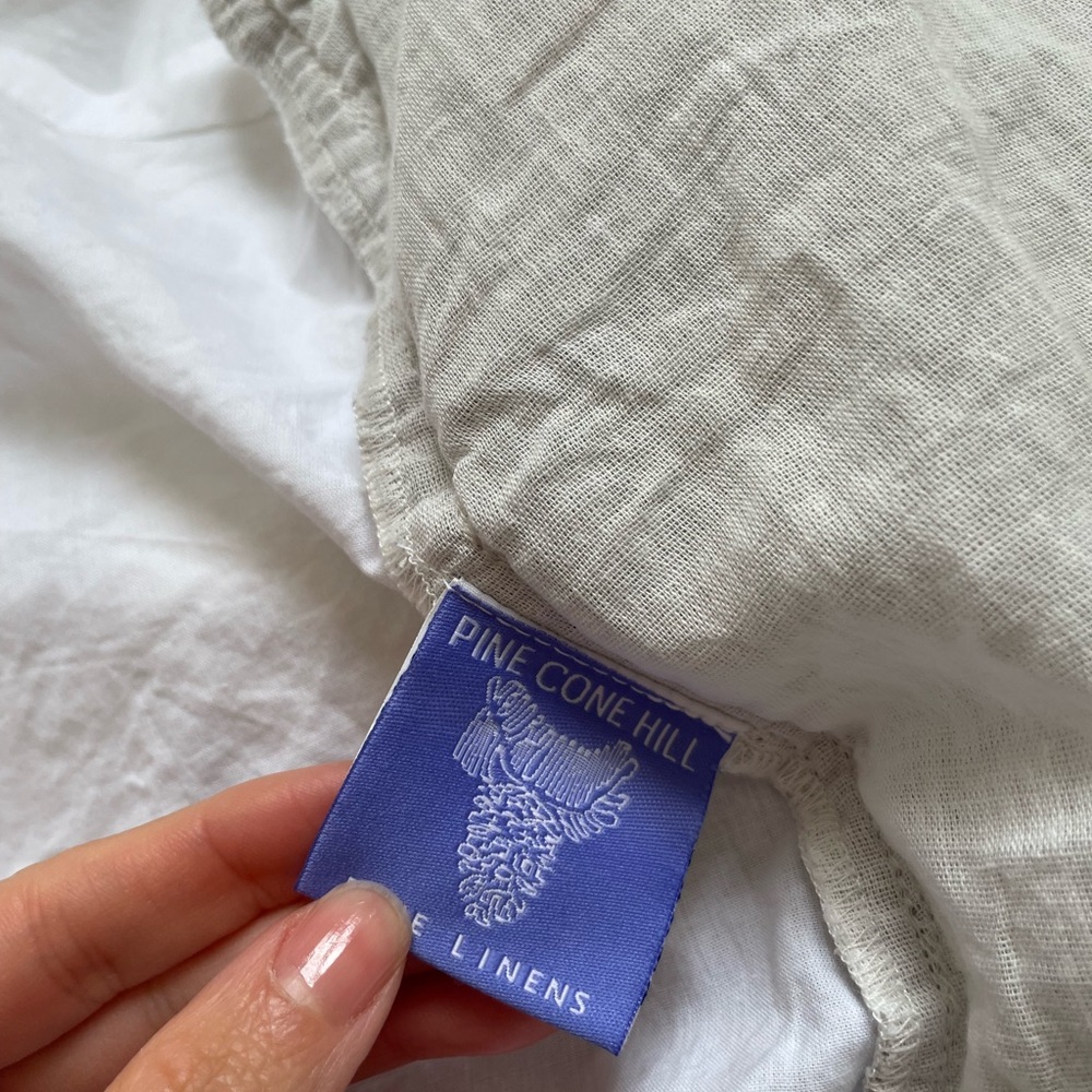 Pine Cone Hill Savannah Linen Bed Skirt KING Size 78”x80” - Picture 3 of 4